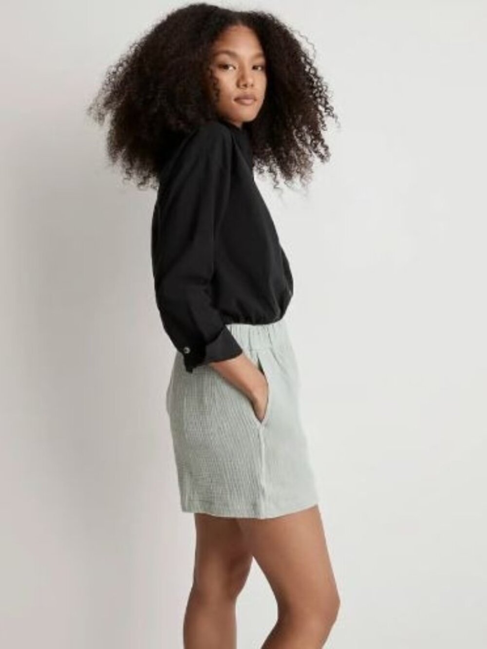 Madewell Shorts Pale Celadon Green Size L NWT